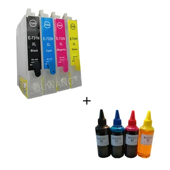 

CTC T0731 T0732 T0733 T0734 73N refillable ink cartridge for epson T40 TX550 TX600 TX219 printer + 400ml dye ink