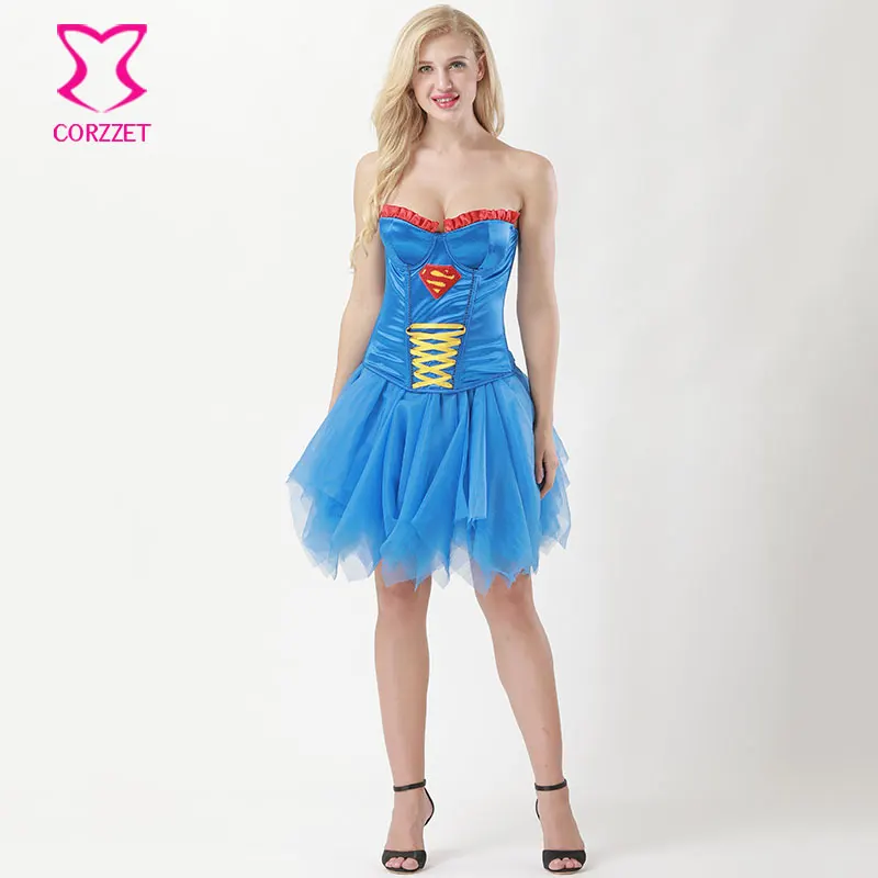 Burlesque Biru Corset Tutu Rok Wanita 