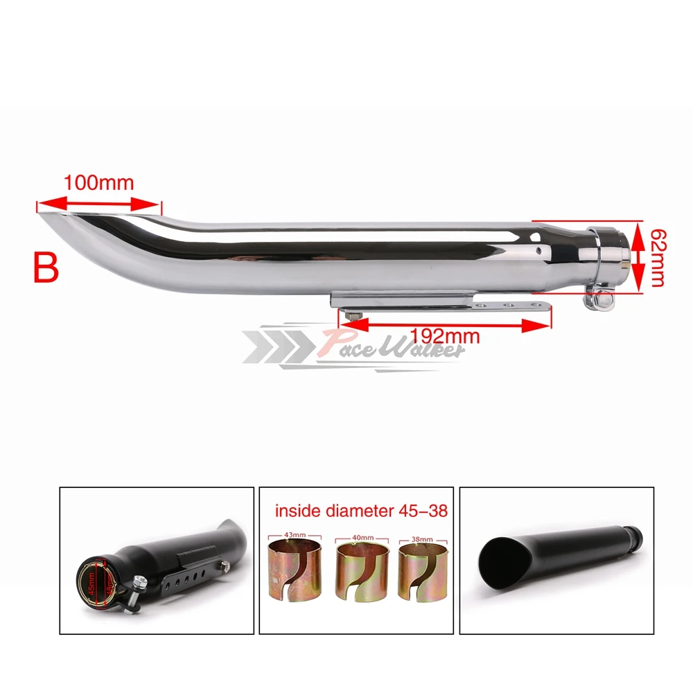Мотоцикл из нержавеющей стали Slash Глушитель Трубы для 1-3/", 1-1/2", 1-5/" 1-3/4" подходит для чоппера кафе гонщик глушитель