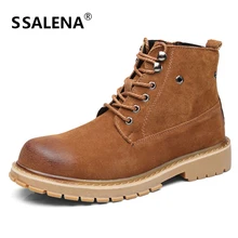 Men Lace-Up Round Toe Boots Male Winter Comfortable Leather Oxfords Boots Men Vintage Stylish Fashion Shoes High Quality AA51585