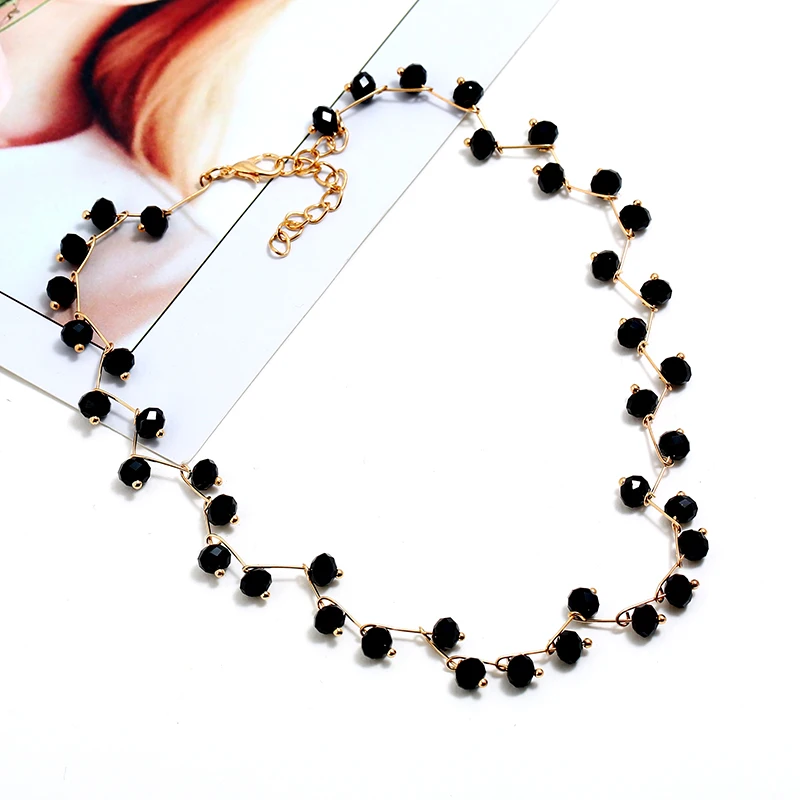 Панк белый черный имитация жемчуга Серебрянное колье чокер золотого цвета