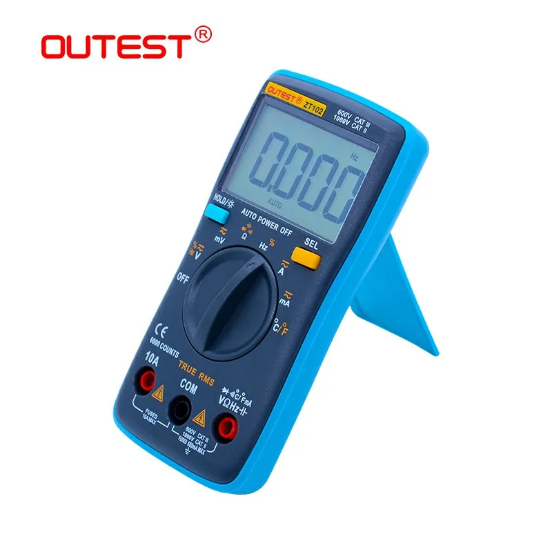 Beste OUTEST ZT102 Digitale Multimeter True RMS AC DC Spanning Stroom Temperatuur Ohm Frequentie Diode Weerstand Capaciteit Multimetro
