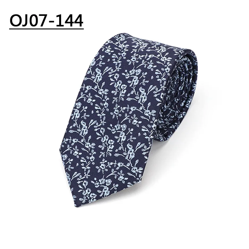 YISHLINE Новые 7 см галстуки красные синие цветочные галстуки для мужчин Свадебная вечеринка рубашка костюм жениха Длинный Галстук полиэстер шелк жаккард - Цвет: OJ07-144