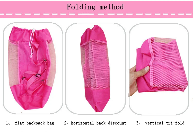 1PC Hot Sell Childrens Storage Bag Sand Away Protable Mesh Bag Kids Beach Toys Clothes Towel Bag Baby Toy Storage Sundries       (17)