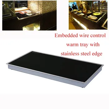 

SCHOTT Glass Embedded Wire Control Hot Plate 990W Intelligent Rectangular buffet electric heating plate Commercial Warm Tray