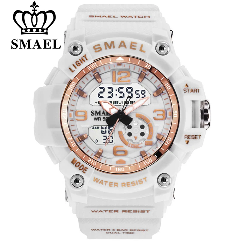 SMAEL Fashion Women Sport Watches Waterproof Ladies Student Multifunctional Wristwatch LED Digital Quartz White Watch Girl Clock SMAEL Fashion Women Sport Watches Waterproof Ladies Student Multifunctional Wristwatch LED Digital Quartz White Watch Girl Clock