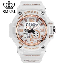 SMAEL Fashion Women Sport Watches Waterproof Ladies Student Multifunctional Wristwatch LED Digital Quartz White Watch Girl Clock SMAEL Fashion Women Sport Watches Waterproof Ladies Student Multifunctional Wristwatch LED Digital Quartz White Watch Girl Clock