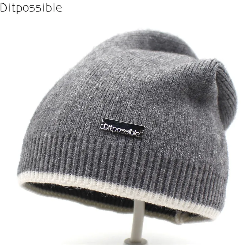 

Ditpossible brand design knitted beanies women winter hat wool gorro bonnet skullies caps for women