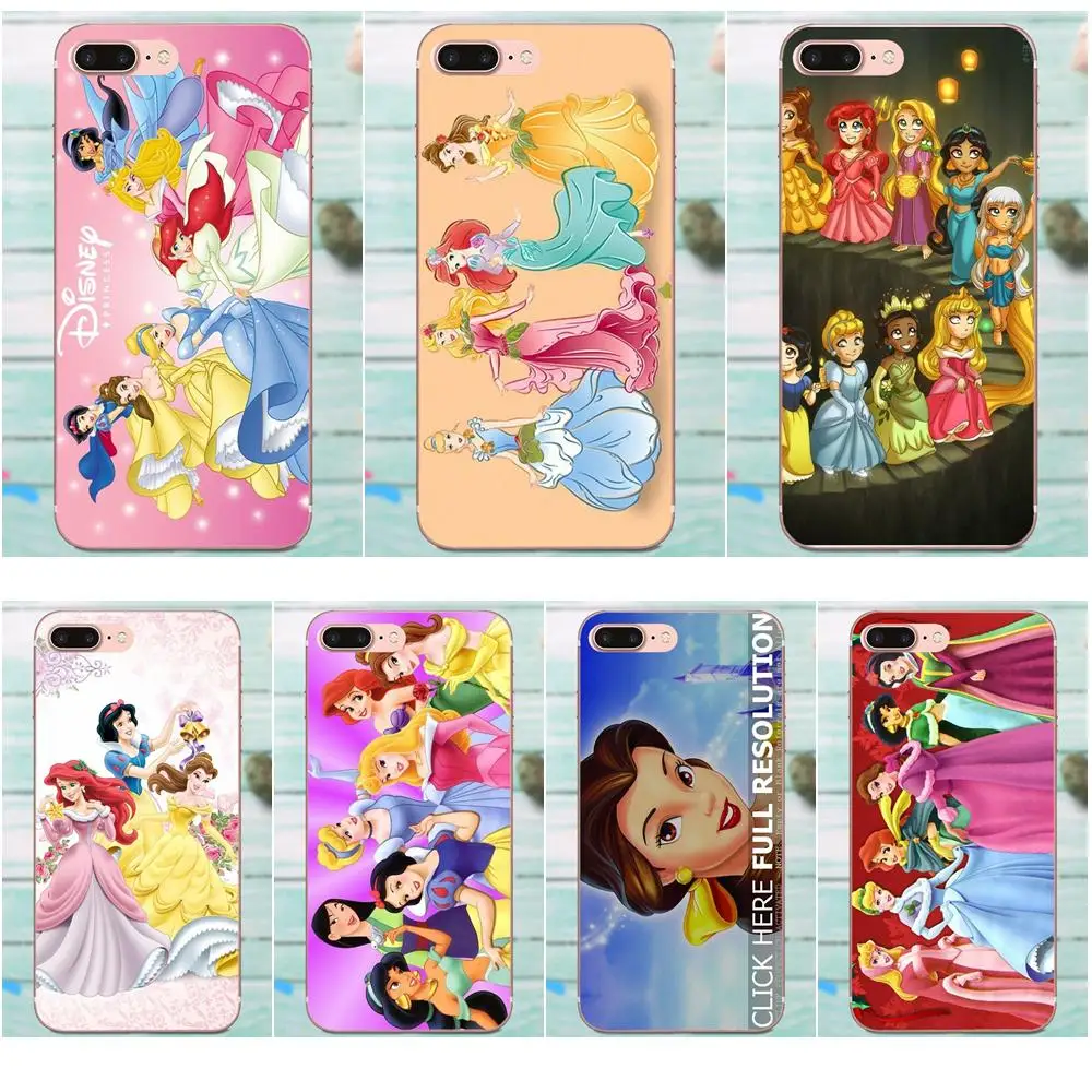 Милый сексуальный мягкий с рисунком из ТПУ чехол Disny Princess для Samsung Galaxy Note 5 8 9 S3 S4 S5 S6
