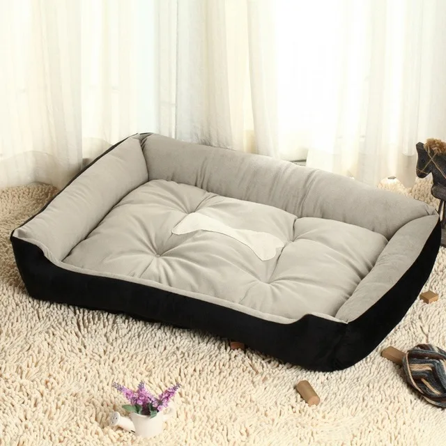 5 размеров, мягкая кровать для маленьких и больших пород, диван-кровать для собак, домашняя кроватка для питомцев, сохраняющая тепло, кровать для средних и больших, товары для животных, собак, высокое качество - Цвет: Черный