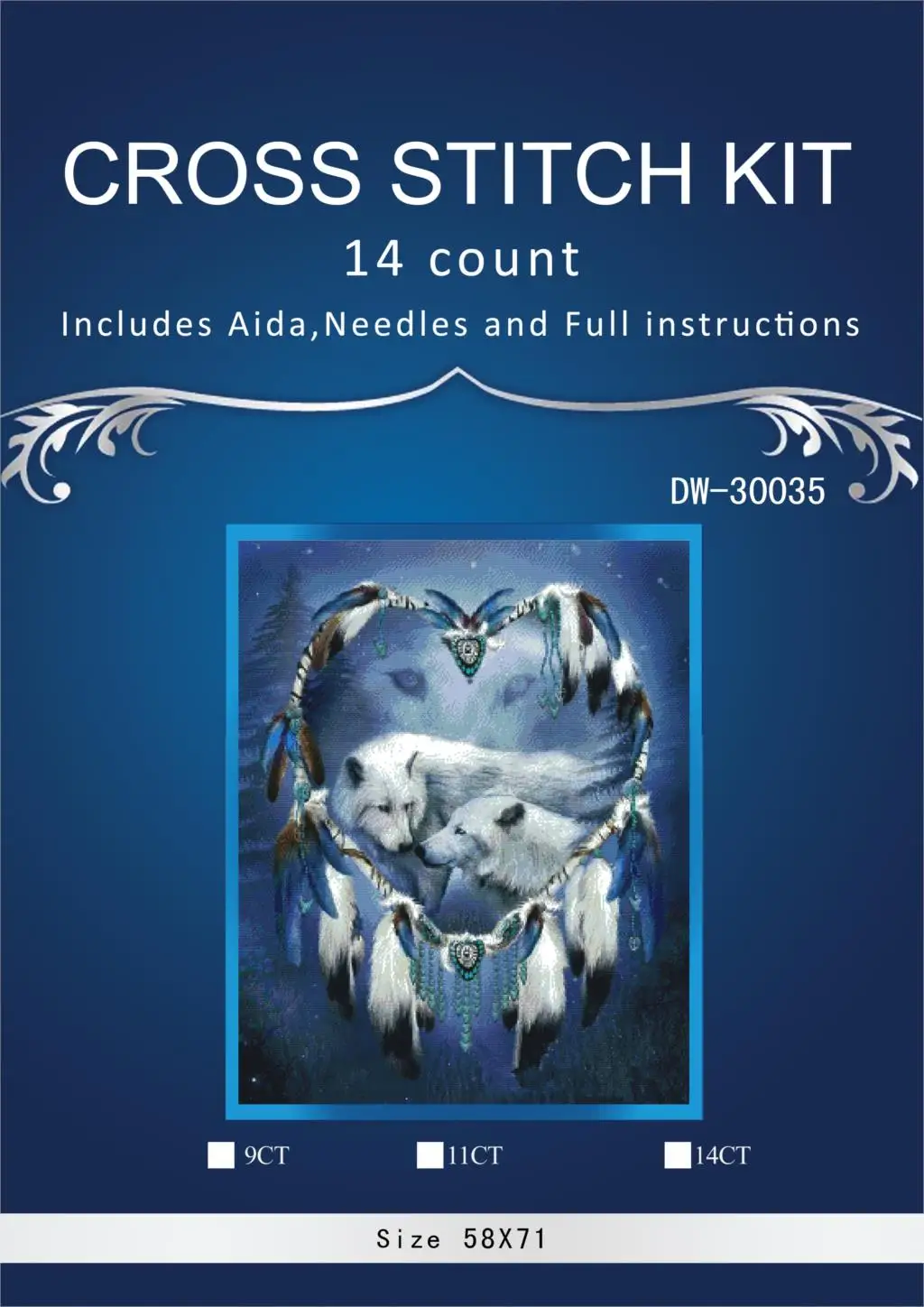 

ONEROOM Snow wolf style 2 Cross Stitch Embroidery Kits 14CT Similar dmc threads Cotton Thread Painting DIY Needlework DMC