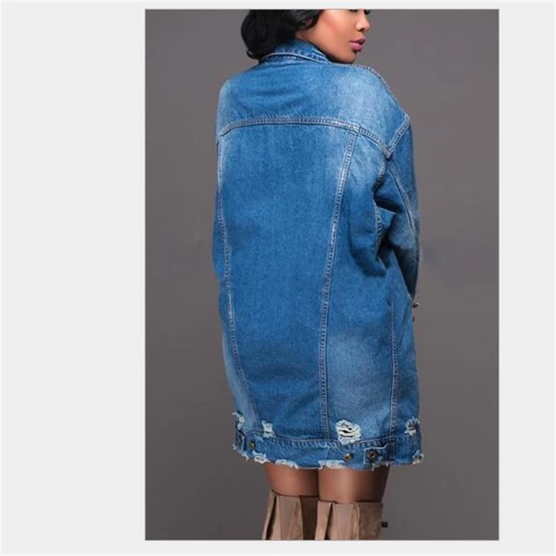 Most effective New Denim Jackets Women Hole Boyfriend Style Jean Jacket Denim Loose Spring Autumn Denim Jeans Coat