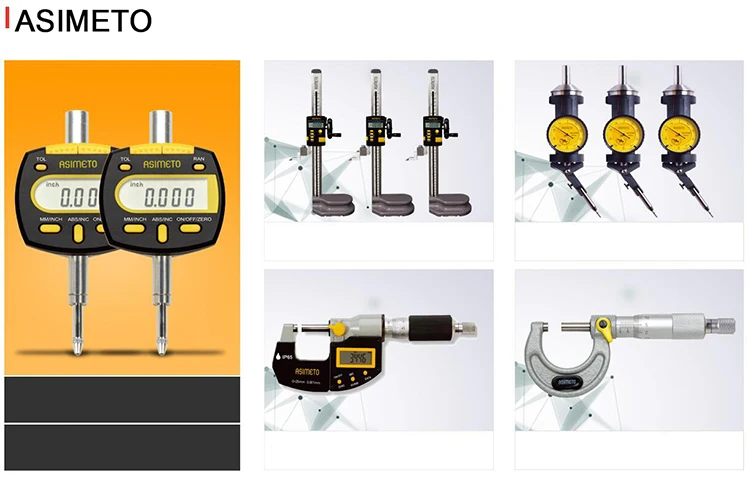ASIMETO Однолучевые цифровые измерительные приборы с ручным колесом диапазон измерения 0-300 мм/1" точность ±0. 04 мм 626-12-0
