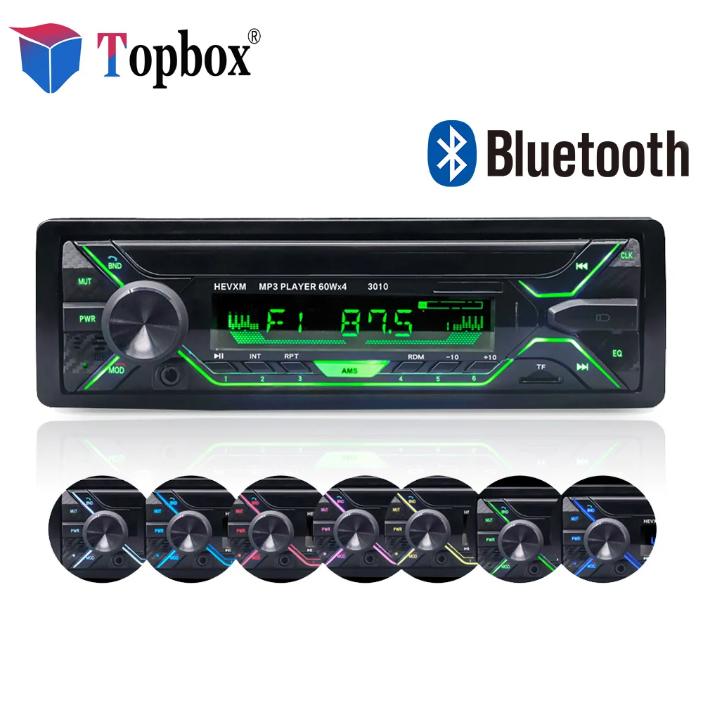 

Topbox 1 din Car Radio Stereo Player Bluetooth Phone AUX-IN MP3 FM/USB/1 Din/remote control 12V Car Audio Auto 2018 Sale New