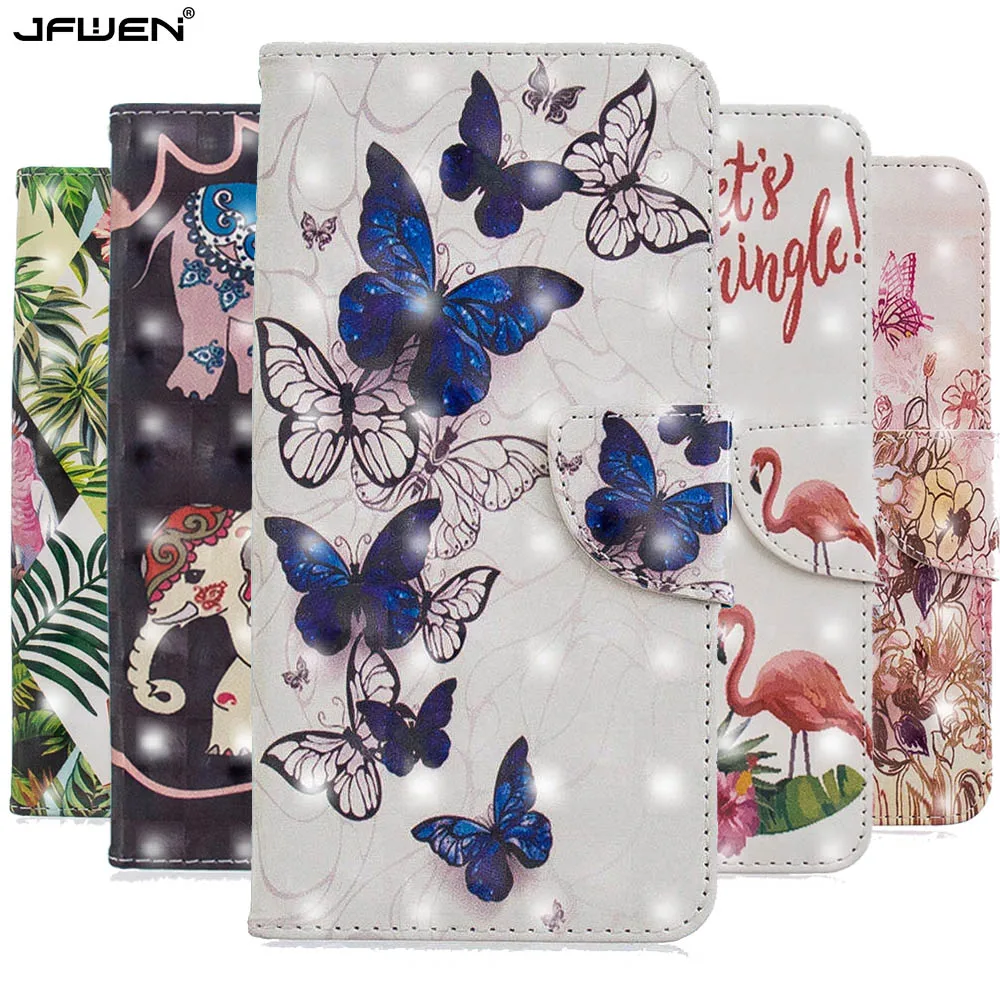 cheap JFWEN 3D BookCase For Coque Xiaomi Redmi Note 6 Pro Case Flip Leather Wallet Phone Cases For Funda Xiaomi Redmi 6 Pro Case Cover