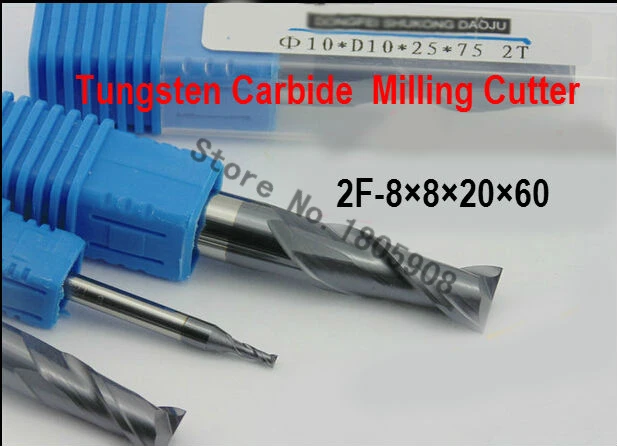 

2F-8.0*8*20*60,HRC50,Spiral Bit Milling Tools Carbide CNC flat End mills Router bits , the lathe tool,boring bar,cnc,machine