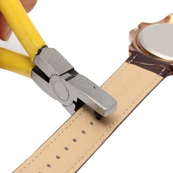 

2.0 mm Small Hole Punch Pliers Tools Yellow Hand Leather Strap Watch Band Belt Punching Tool for Home Shop Universal