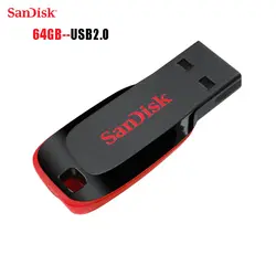 SanDisk флеш-накопитель USB флеш-накопитель мини-накопитель Флешка USB 2,0 флеш-накопитель карта памяти USB диск 64 Гб