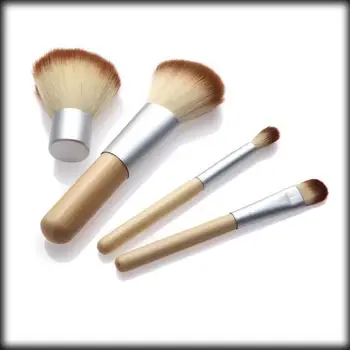

by dhl or ems 500 sets 2015 Hot Sale 4pcs/set Earth-Friendly Bamboo Elaborate Makeup Brush Sets Cosmetic Brushes Tool Set