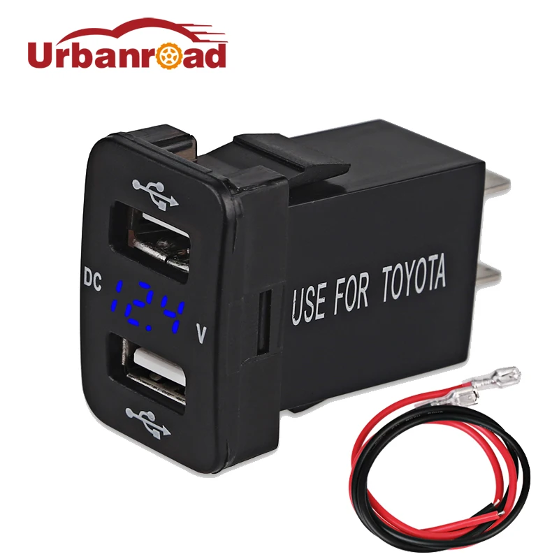 Urbanroad 12v Dual Usb Socket Voltage Meter Car Charger Cigarette