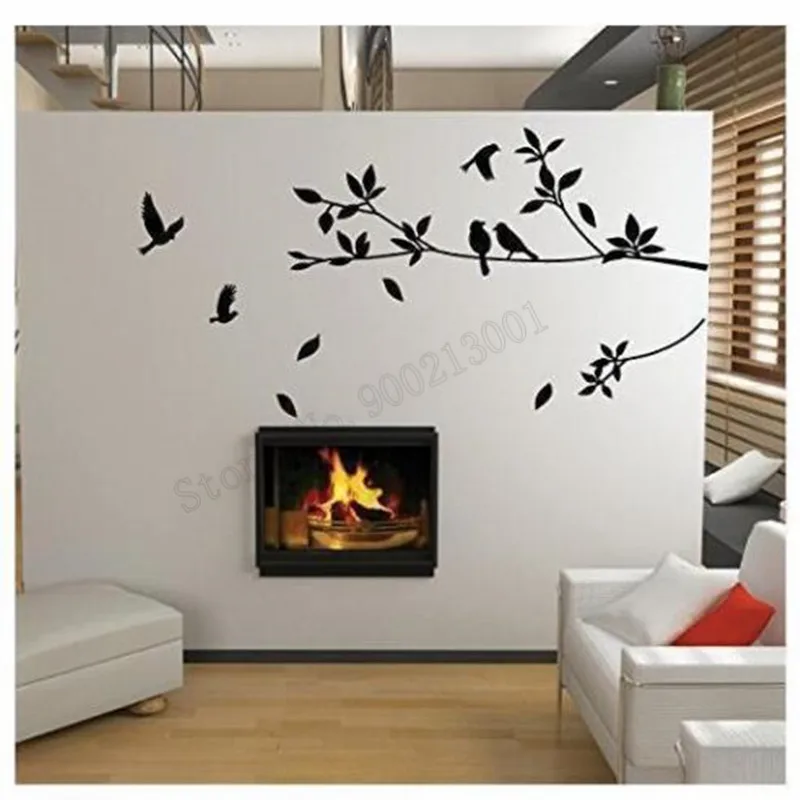 

Room Decoration Beauty Tree And Bird Wall Decoration Vinyl Removeable Art Poster Modern Fashion Mural Design Diy Decal LY543