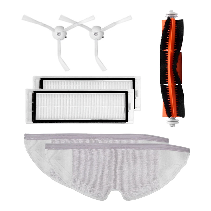 

2PCS hepa filter+2PCS side brush+1PCS main brushes 7 in 1 parts Suitable for Xiaomi Mi Robot Vacuum Cleaner parts accessories