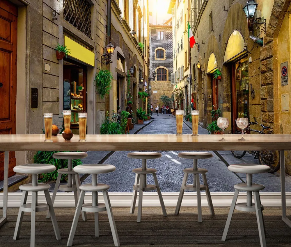 [Самоклеющиеся] 3D Alley Street 042 настенная бумага печать настенные наклейки|Обои| |