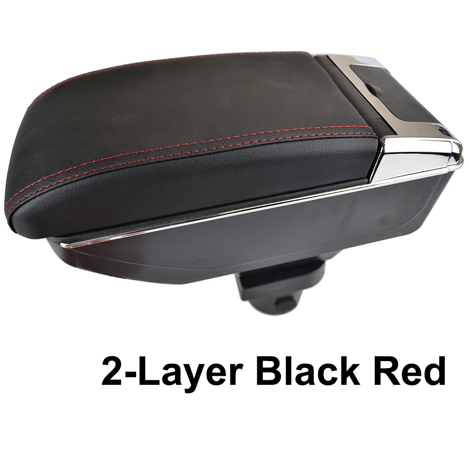 Xukey центральный подлокотник для Toyota Yaris/Vitz хэтчбек 2006-2011 консоль Центр черный хранение автомобиля Стайлинг коробка пепельница 2008 2009 - Название цвета: 2-Layer Black Red
