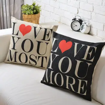 

SIMPLE LOVE couples wedding gift Linen Cotton Cushion Linen Pillow home decorate sofa cushions