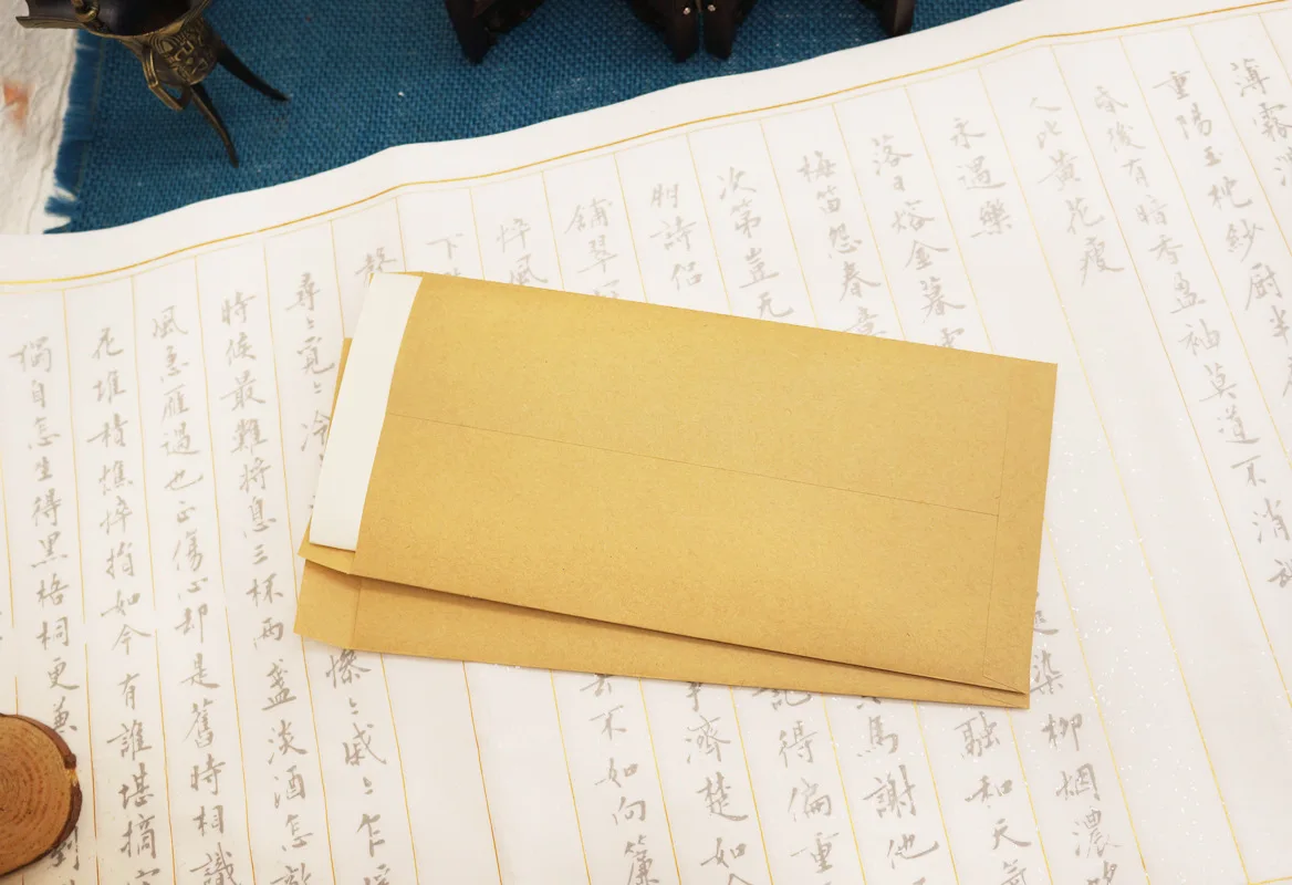 20 шт./лот 11x22 см китайский traditinal крафт-бумага конверт письмо цветок сливы письмо Подарочный конверт