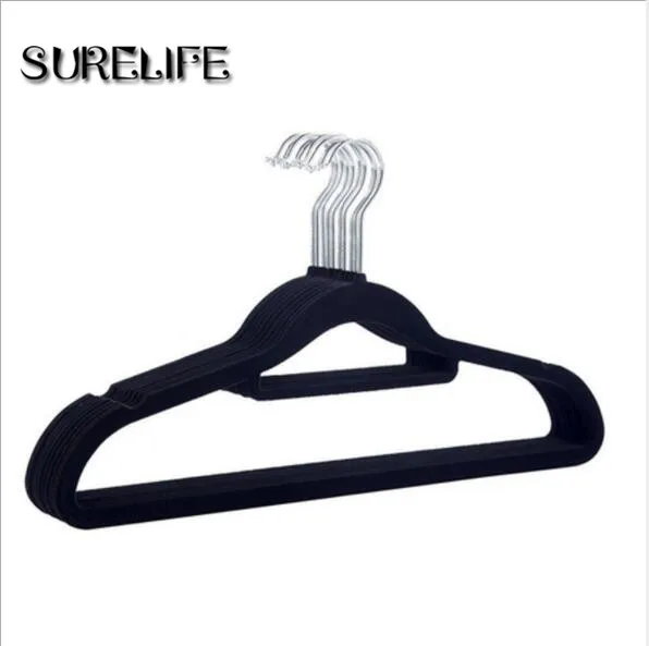 

15pcs 28cm Children Black Flocked Velvet Dress Hanging Orginazer Hanger No Slip Ultra Slim with U Notch