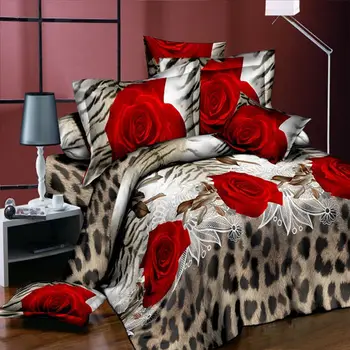 

Home Textiles,ROSE pattern oli printing 3D bedding set 4Pcs of duvert cover,bed sheet,pillowcase,Free shipping