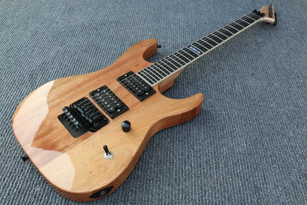 High Quality natural Mahogany body Floydrose tremolo Jacksn Electric