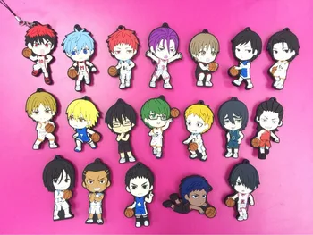 

19pcs/lot Kuroko No Basketball random sent Original Japanese anime figure rubber mobile phone charms/keychain/strap G430