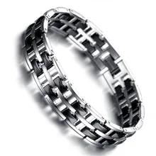Bracelet Mens Magnetic font b Health b font Care Jewelry Fashion Tungsten Bracelet Black Silver KR7912