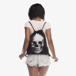 Новый 3D Печать Характер черный череп Mochila Feminina рюкзак Для женщин повседневные Модные Повседневное сумка девушка