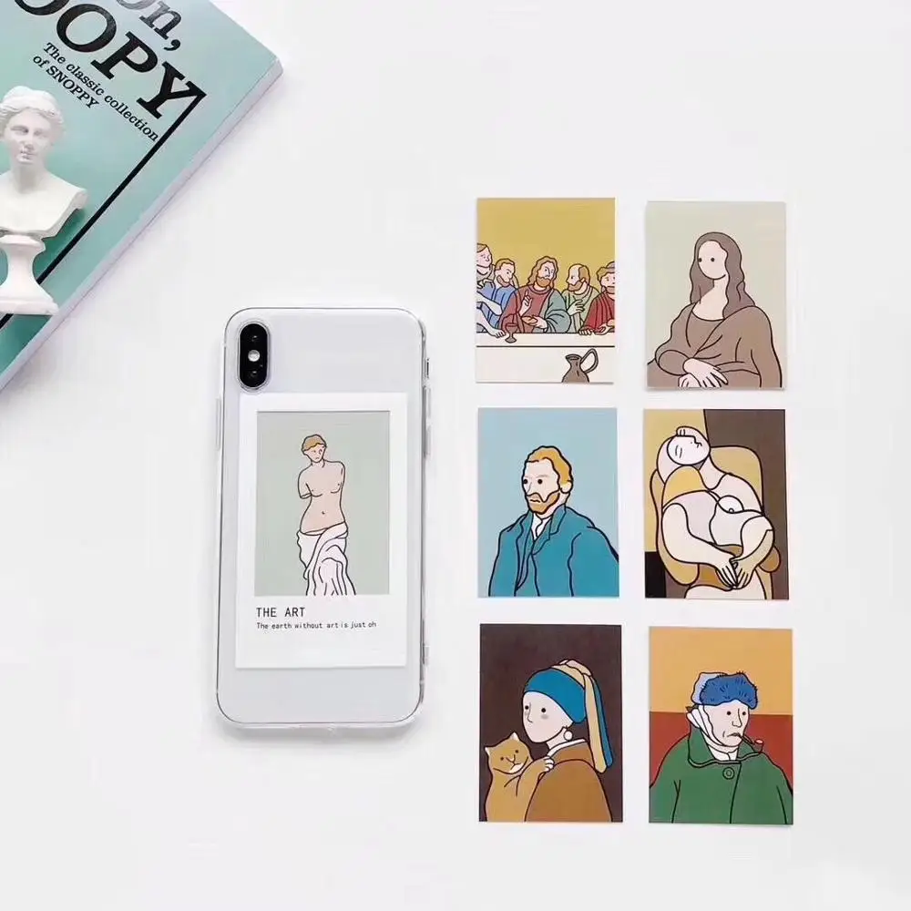 

The European and American art painting diy CARDS TPU turnkey mobile soft shell Case for iphone 6 7 8 pule X xR XsMAX