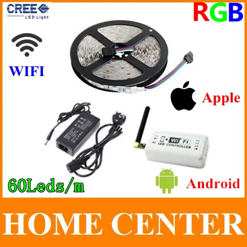 

5M 300leds 5050 RGB LED Strip Light and Wireless WiFi Music Controller For iOS iPhone iPad Android Phone and 12V6A Discount