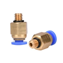 5pcs 3D Printer Accessories Remote Air Pipe Connector PC4-M6 Brass Feed Port Pneumatic Quick Plug