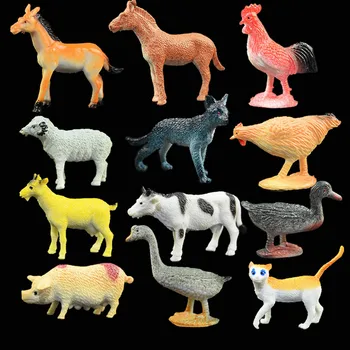 

12PCS Mini Simulation Reallistic Farm Animals Model Toys Set for Children Biology Educational Toy Animal Model Action Figure Kit