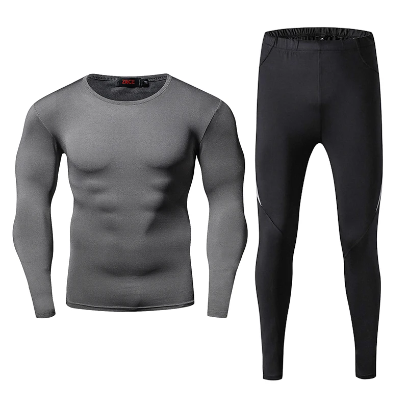 

ZRCE Men Women Solid Fitness Causal Full Tracksuits Plus Suze O-neck Compression Suits Bodybuilding Male S-2XL Breathable Sets