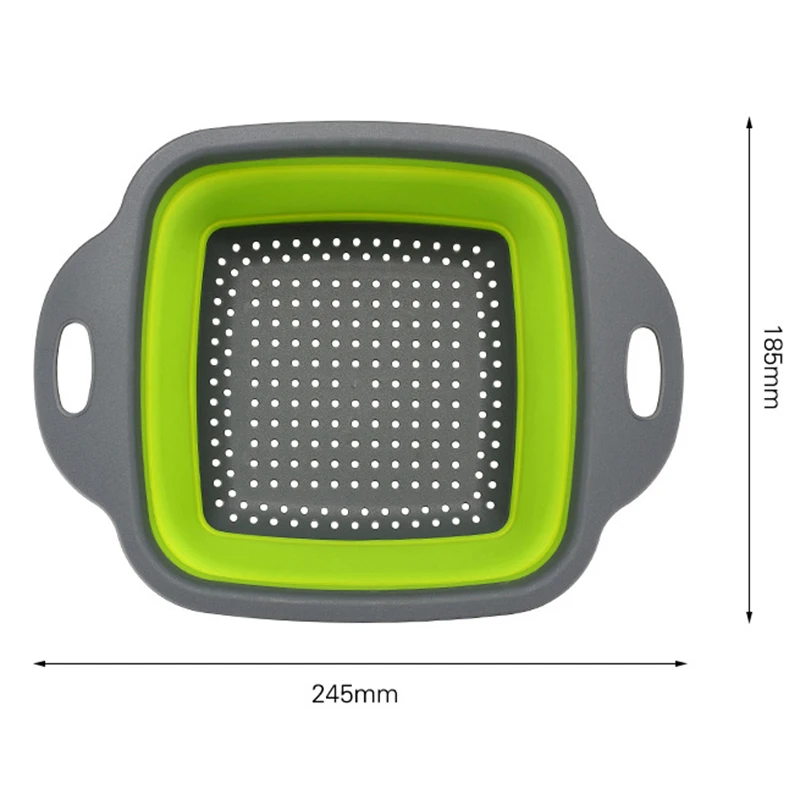 2 шт. силиконовые пластиковые квадратные фруктовые овощные дуршлаги, корзина для мытья, складные дуршлаги, ситечки, кухонные аксессуары