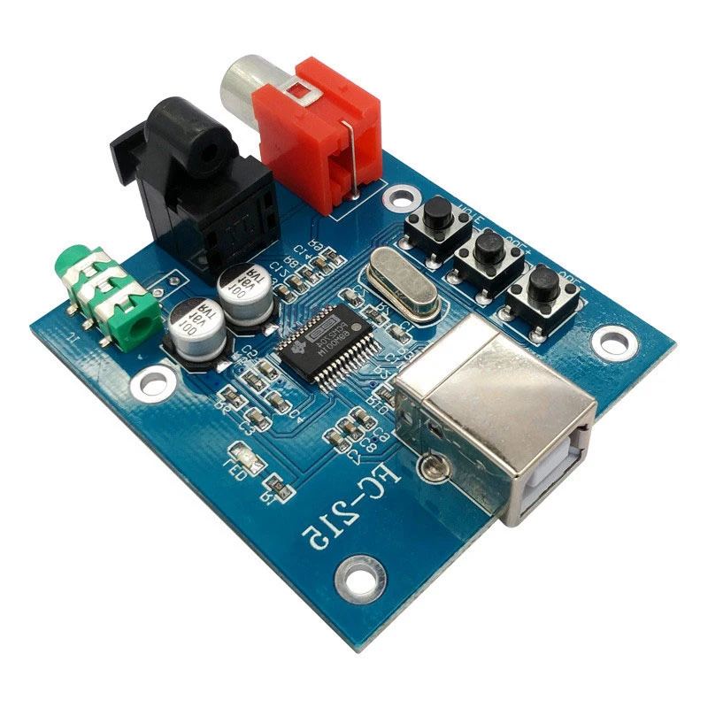 Pcm2704 аудио DAC USB к S/Pdif звуковая карта Hifi декодер DAC плата 3,5 мм аналоговый коаксиальный оптоволоконный выход