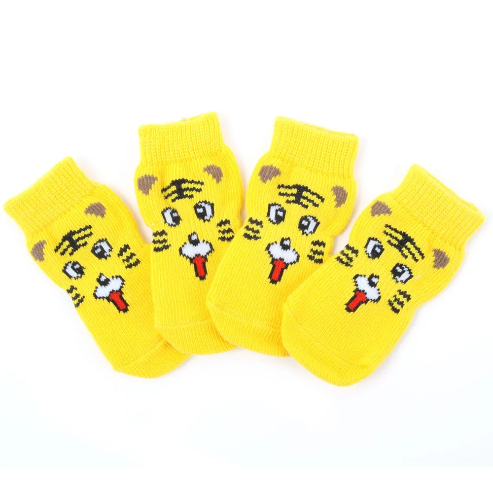 Нескользящие носки для собак, домашних животных, размеры s, m, l, xl, разные цвета, обувь для щенка, одежда для собак, Обувь для собак - Цвет: Цвет: желтый