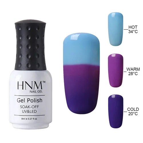 HNM 8 мл изменение цвета ногтей голографический лак для ногтей термальный лак для ногтей верхнее покрытие Базовое покрытие термо гель лак праймер лак - Цвет: 4222