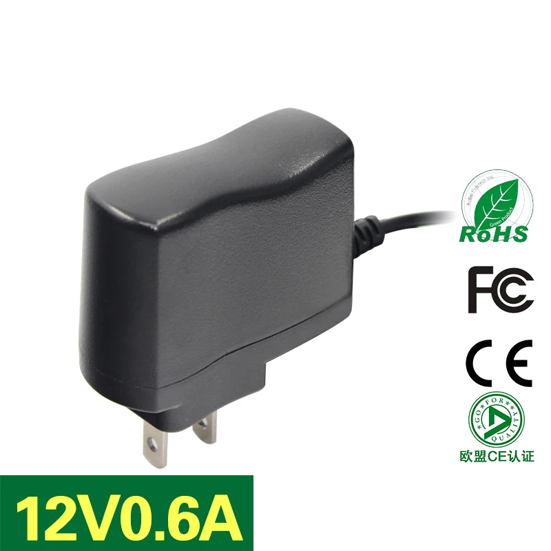 50 шт./лот US Plug адаптер питания 12V0. 6A импульсный источник питания зарядное устройство