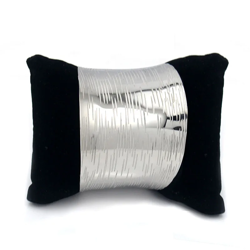 Engraving Wave Pattern Silver Color Wide Bracelet Cuff Bangle Stainless Steel Women Grils Fashion Jewelry 1PCS 6
