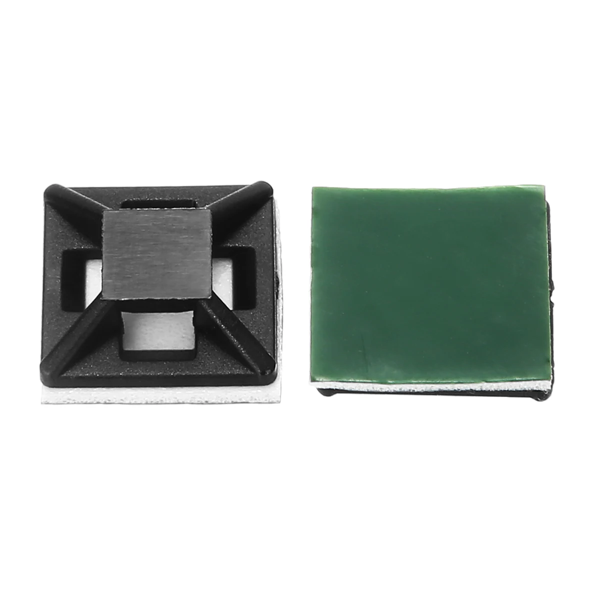 100pcs 12.5mm Square Self Adhesive Stick-on Mounts For Cable Ties / Routing Looms Wire & Cable Base Clamps Clip