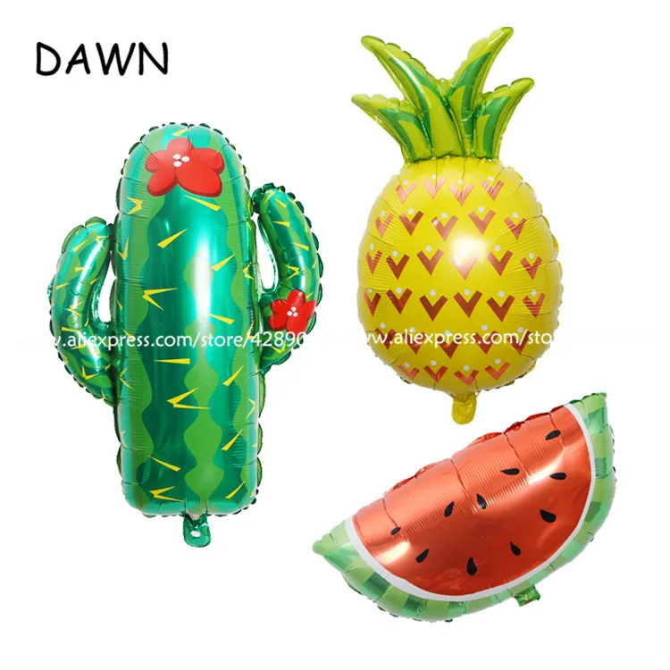 

3pcs/lot Large Cactus Pineapple Watermelon Foil Balloons Baby Shower Happy Childrens' Day Birthday Party Decoration Supplies