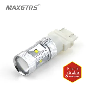 

2x Strobe Flash T25 3157 30W CREE Chip 6-SMD LED Bulbs For Turn Signal Brake Up Lamps Car Light Source White/Red/Yellow 12V/24V